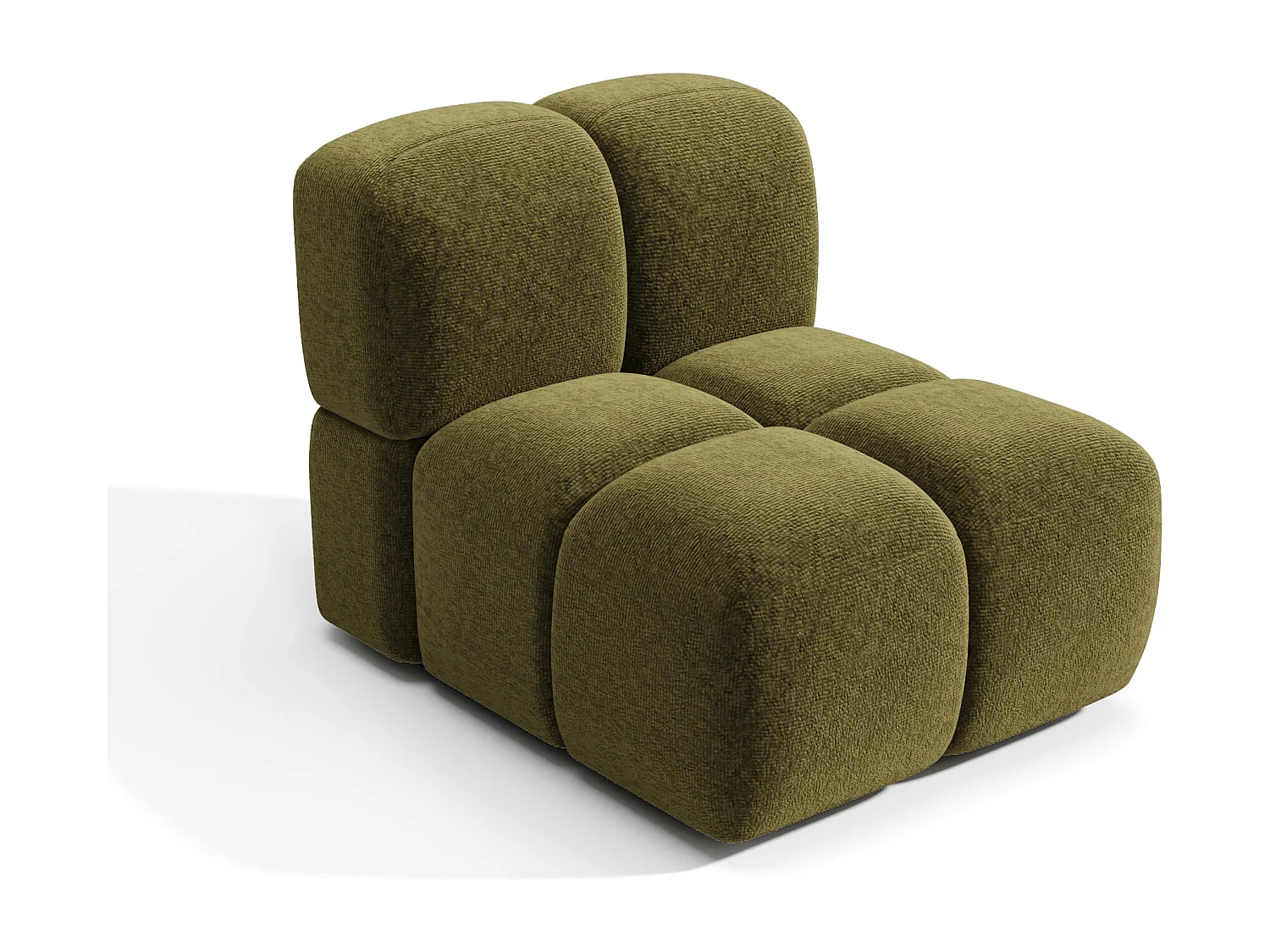 Fauteuil MOSS en Velours texturé  Vert vintage