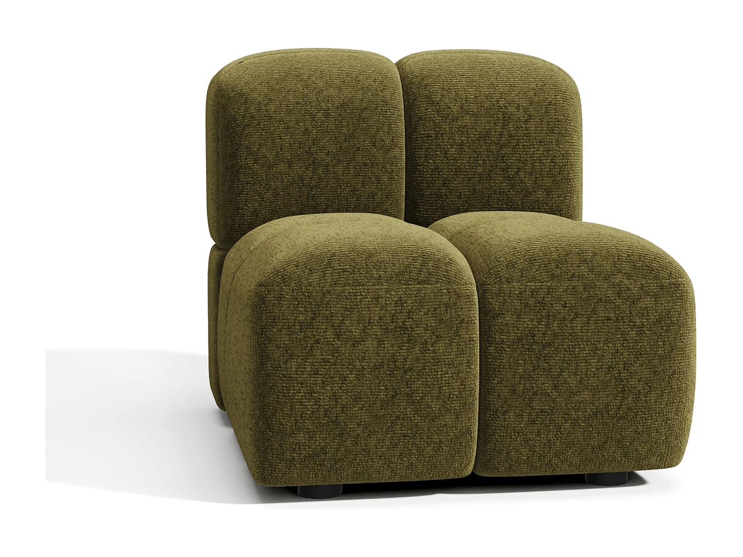 Fauteuil MOSS en Velours texturé  Vert vintage
