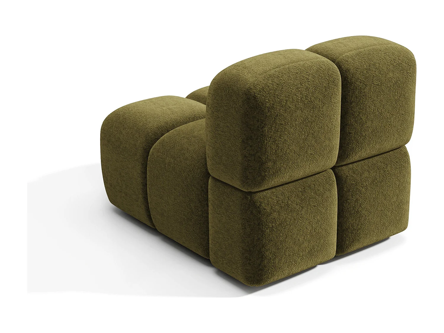 Fauteuil MOSS en Velours texturé  Vert vintage