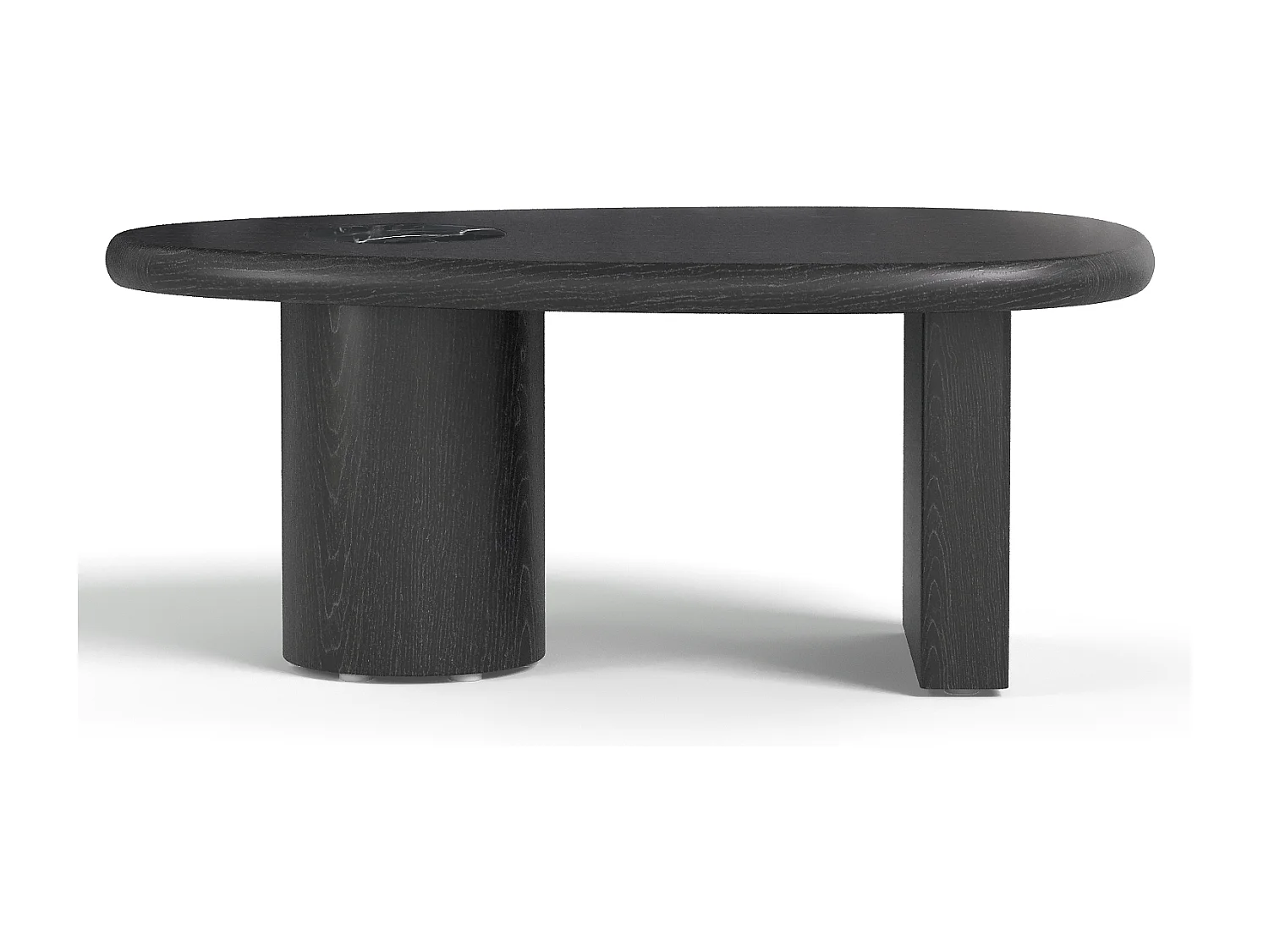 Table basse  en Bois contreplaqué, chêne noir et marbre noir naturel