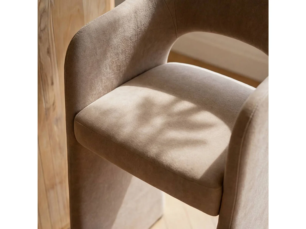 Tabouret de bar en tissu écru Séphira (lot de 2)