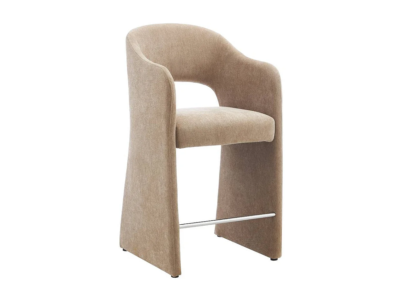 Tabouret de bar en tissu écru Séphira (lot de 2)