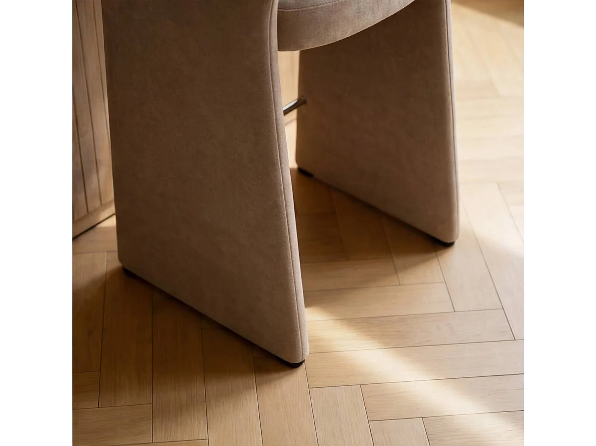 Tabouret de bar en tissu écru Séphira (lot de 2)