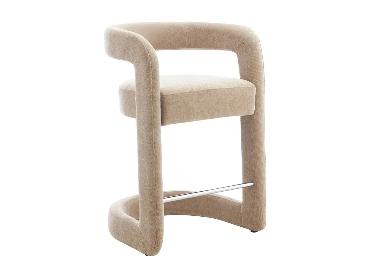 Tabouret de bar en tissu écru Jorah (lot de 2)
