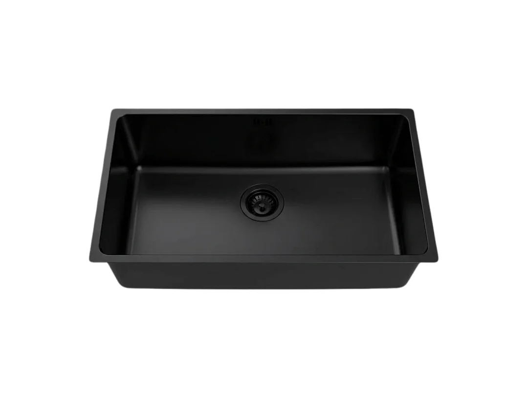 Inoxa lava-loiça 1 cuba grande 76x44 em aço inoxidável preto Essebagno