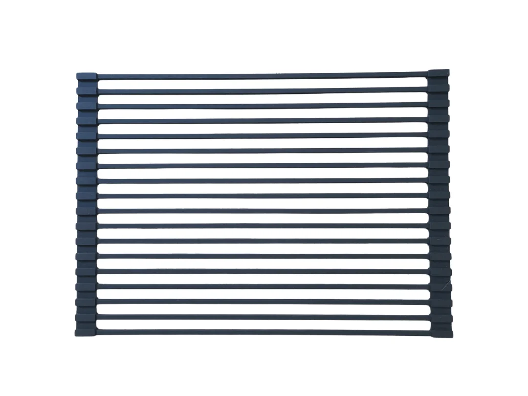 Faltbarer Geschirrabtropfständer 43 x 31 aus Edelstahl und Silikon schwarz Essebagno