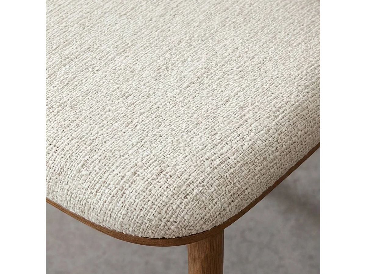 Chaise en bois de sapin et tissu écru Olia (lot de 2)