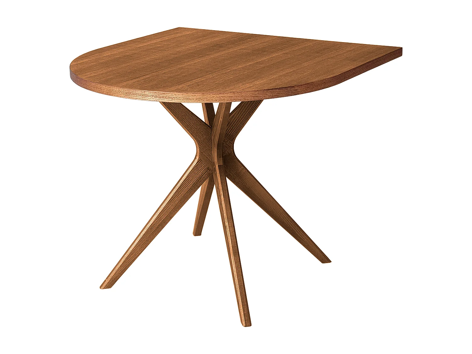 Table demi-ovale à manger 80x80 cm, 3 personnes Jubi Chêne