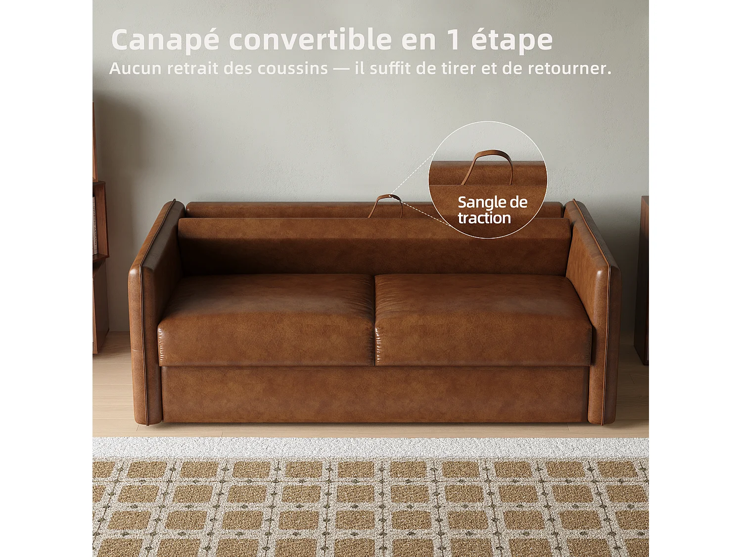 3-in-1 Schlafsofa mit Schlaffunktion, 2-Sitzer Schlafcouch 160 cm mit Matratze, stabiles Stahlgestell für Wohnzimmer, Kinderzimmer