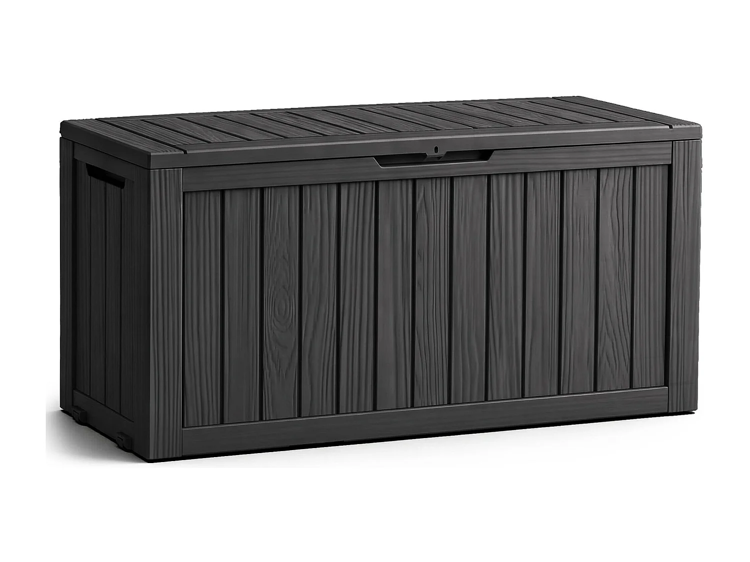 Baule da giardino impermeabile 272L contenitore esterno balcone terrazzo in plastica polipropilene nero