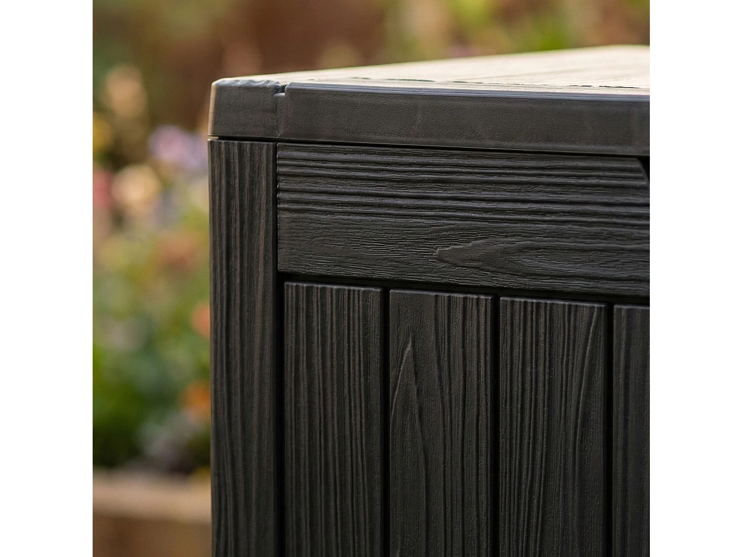 Baule da giardino impermeabile 272L contenitore esterno balcone terrazzo in plastica polipropilene nero