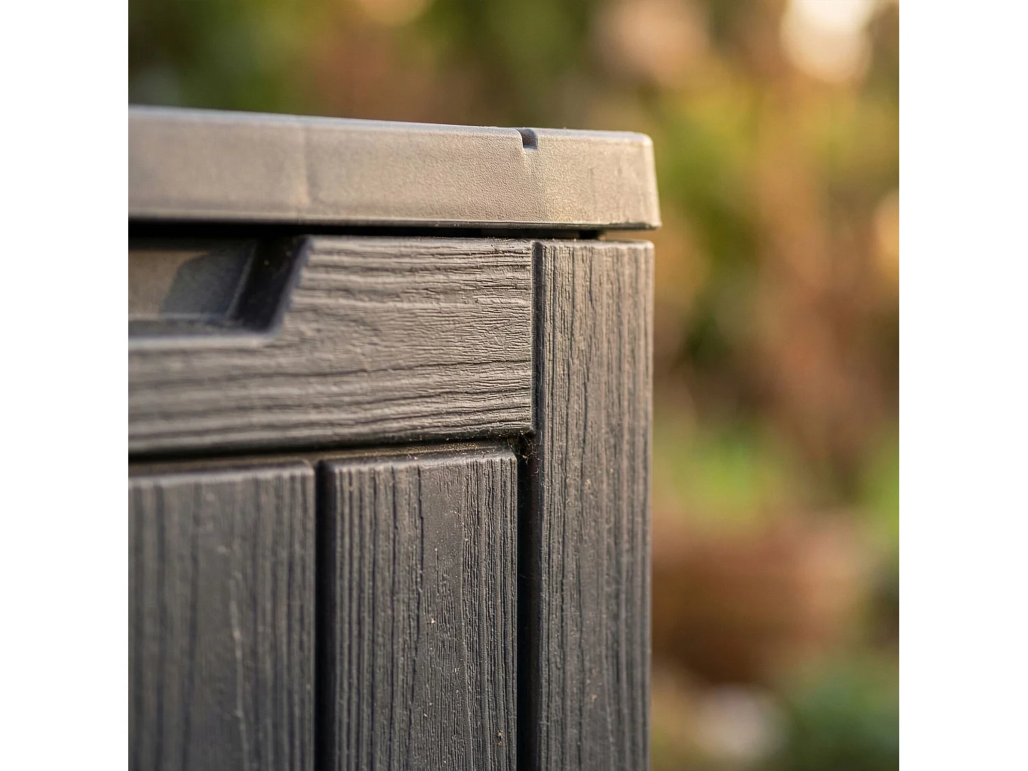 Baule da giardino impermeabile 113L contenitore esterno balcone terrazzo in plastica polipropilene nero