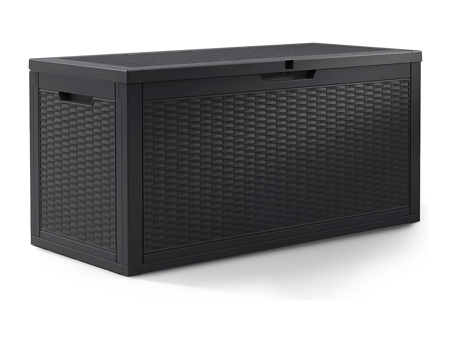 Baule da giardino impermeabile 340L contenitore esterno balcone terrazzo in plastica polipropilene nero