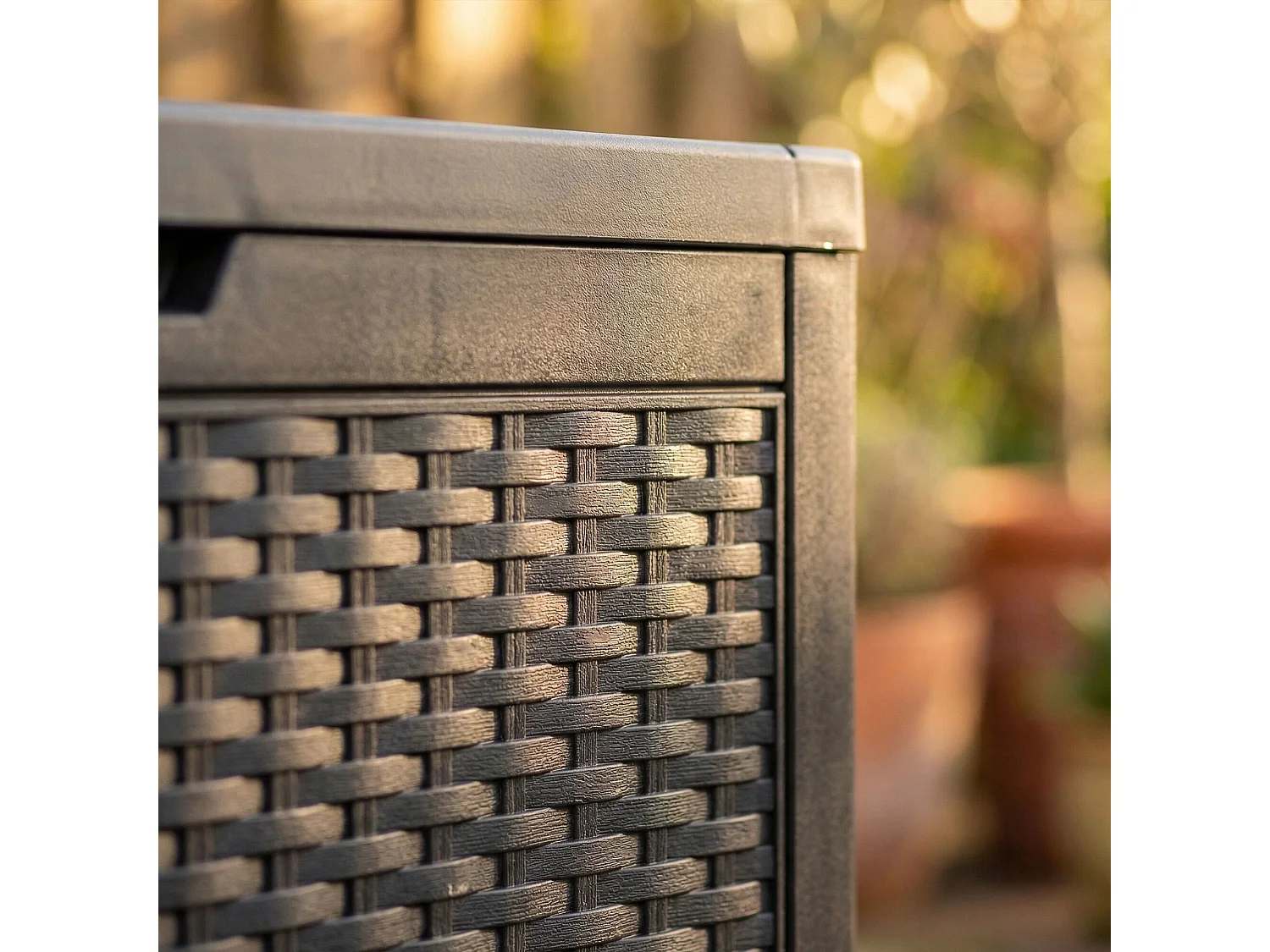 Baule da giardino impermeabile 340L contenitore esterno balcone terrazzo in plastica polipropilene nero