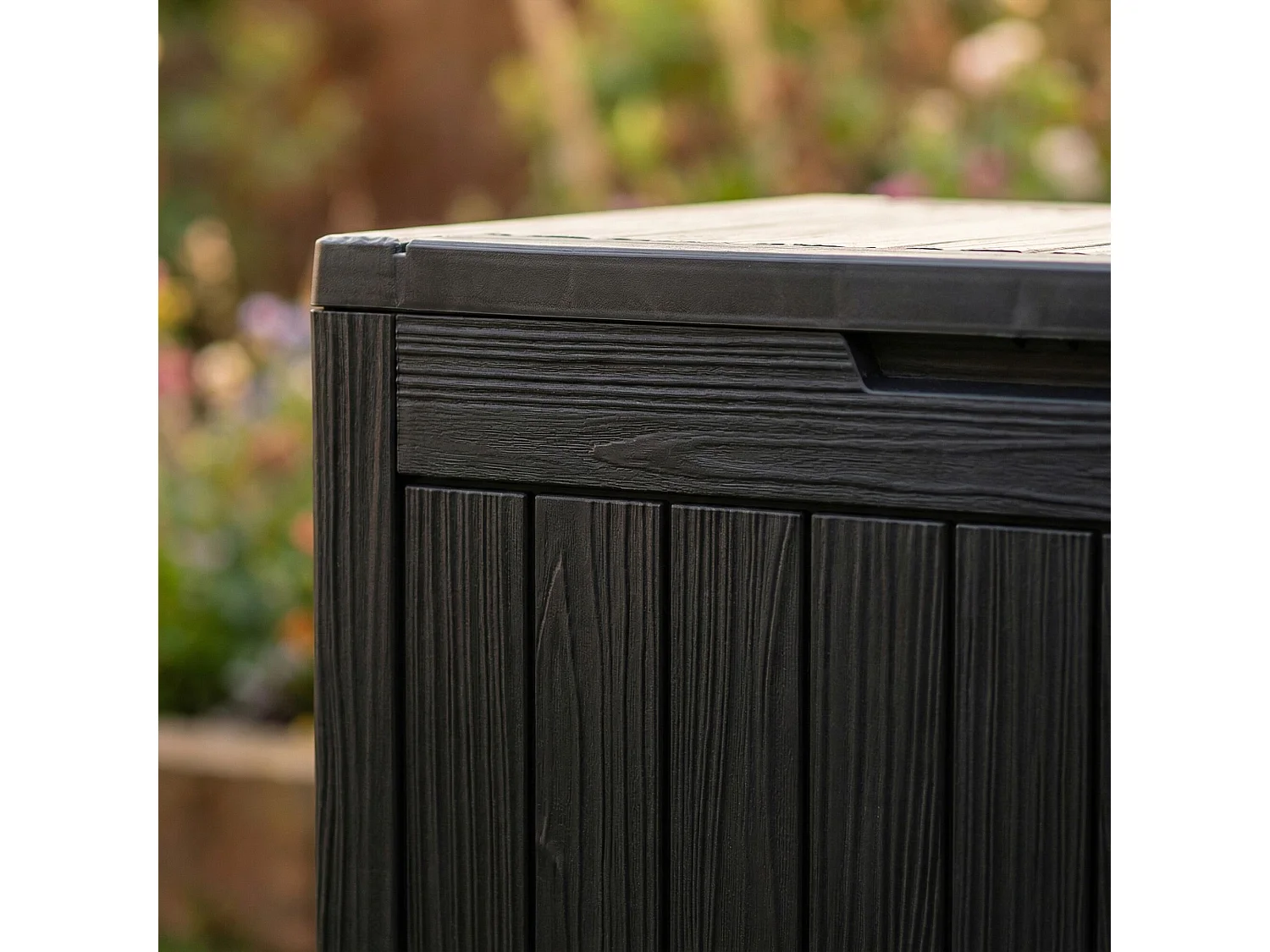Baule da giardino impermeabile 170L contenitore esterno balcone terrazzo in plastica polipropilene nero