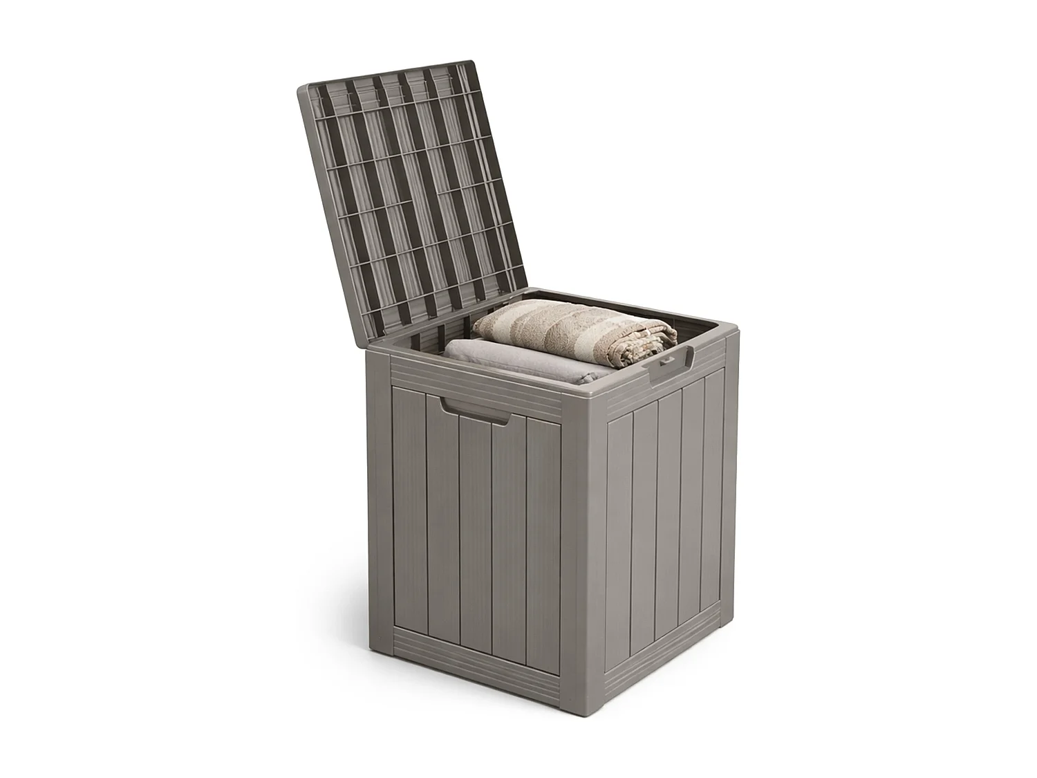 Baule da giardino impermeabile 113L contenitore esterno balcone terrazzo in plastica polipropilene grigio