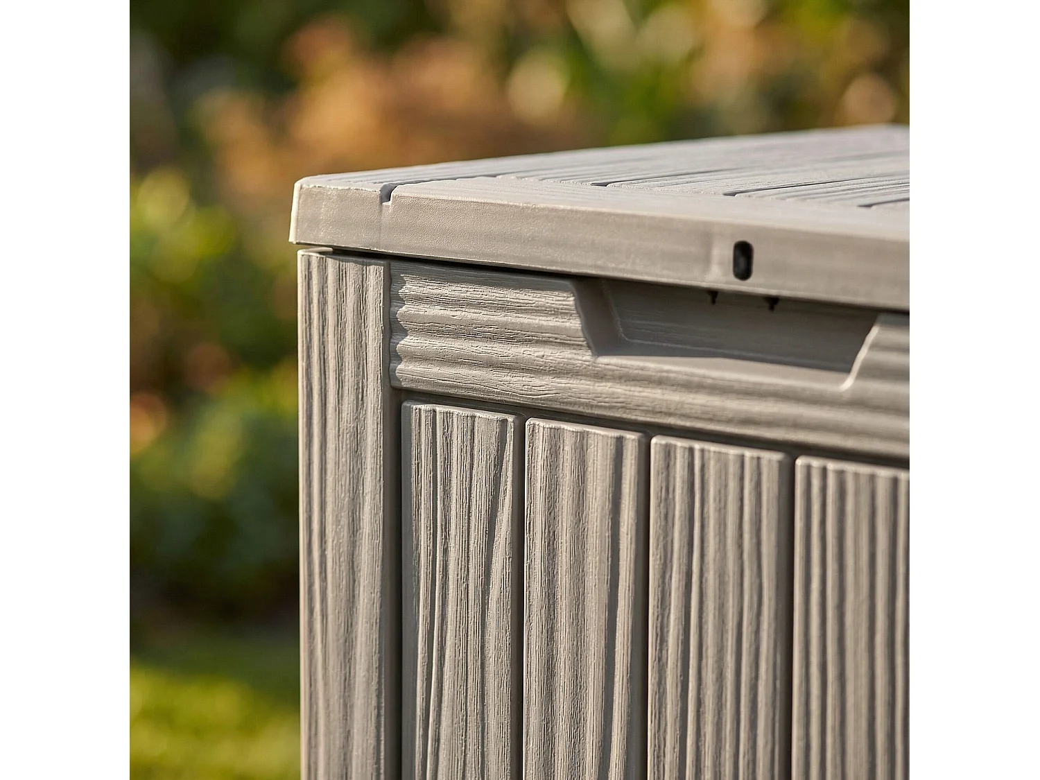 Baule da giardino impermeabile 113L contenitore esterno balcone terrazzo in plastica polipropilene grigio