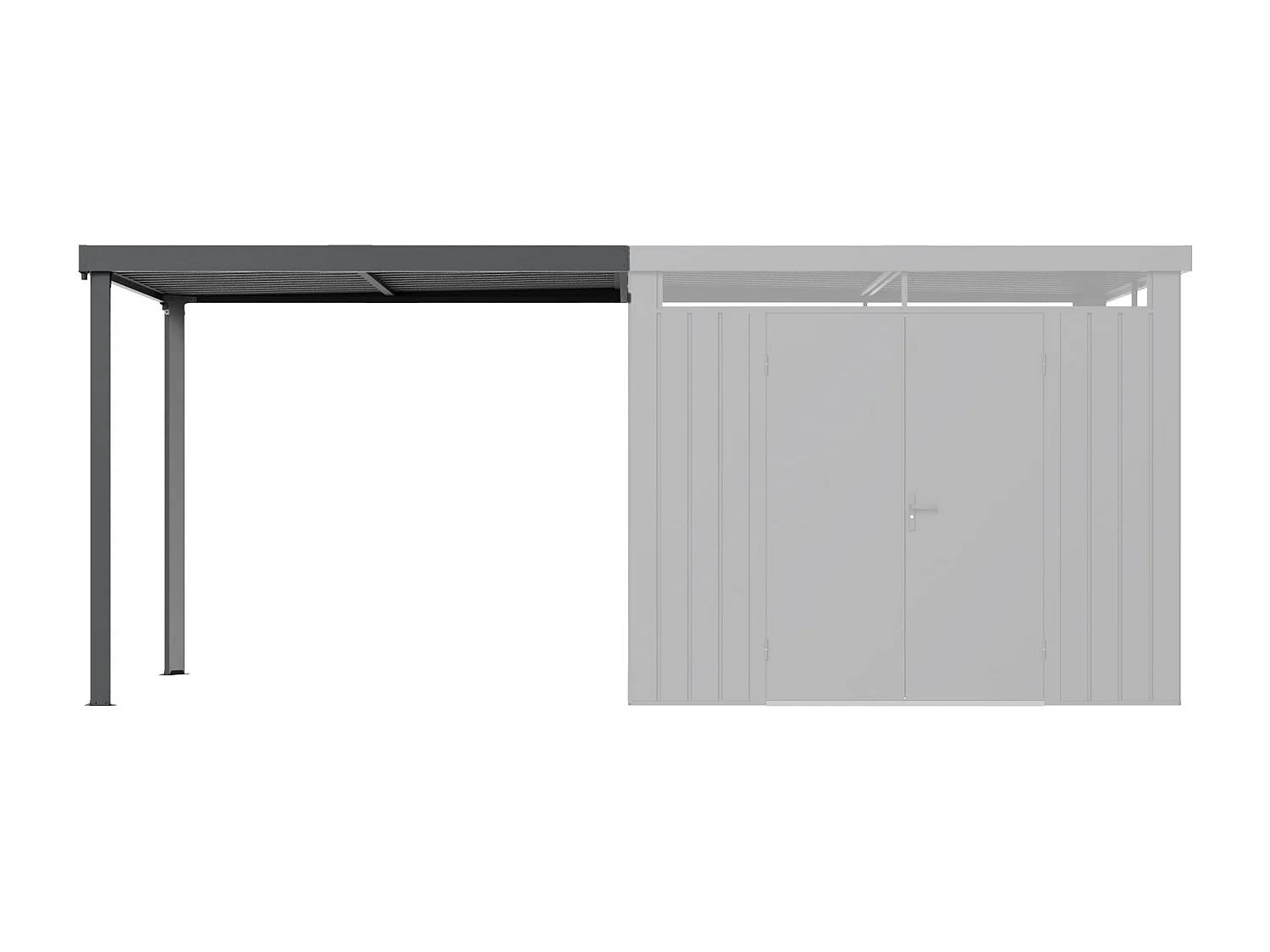 Appentis pour abri de jardin - 5,99 m² - Gris anthracite - MERANO