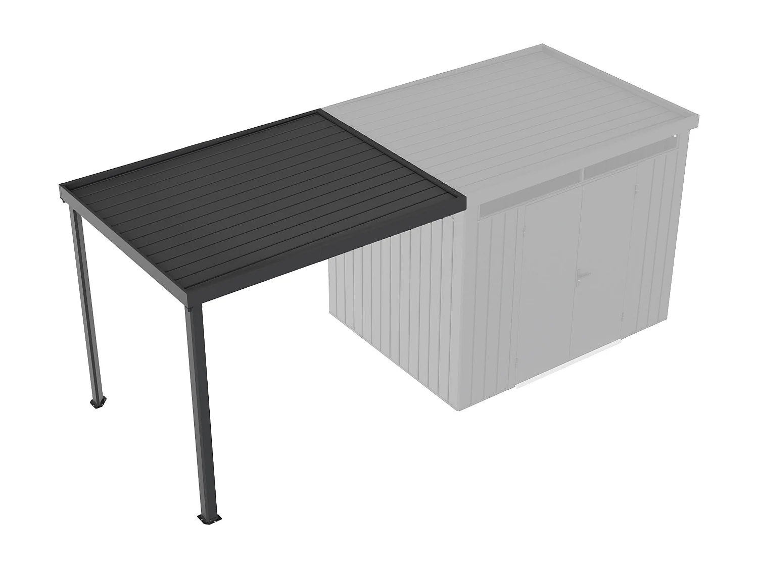 Appentis pour abri de jardin - 5,99 m² - Gris anthracite - MERANO