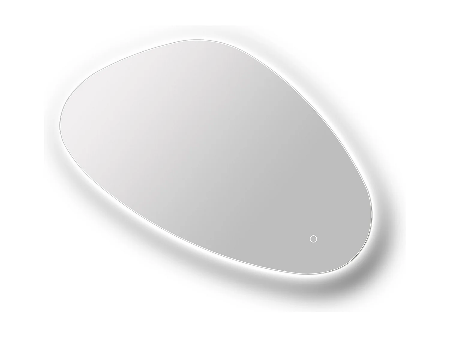 Meuble de salle de bain texturé suspendu avec double vasque à poser ronde striée, robinet et miroir - Naturel clair - L120 cm - MERKAN