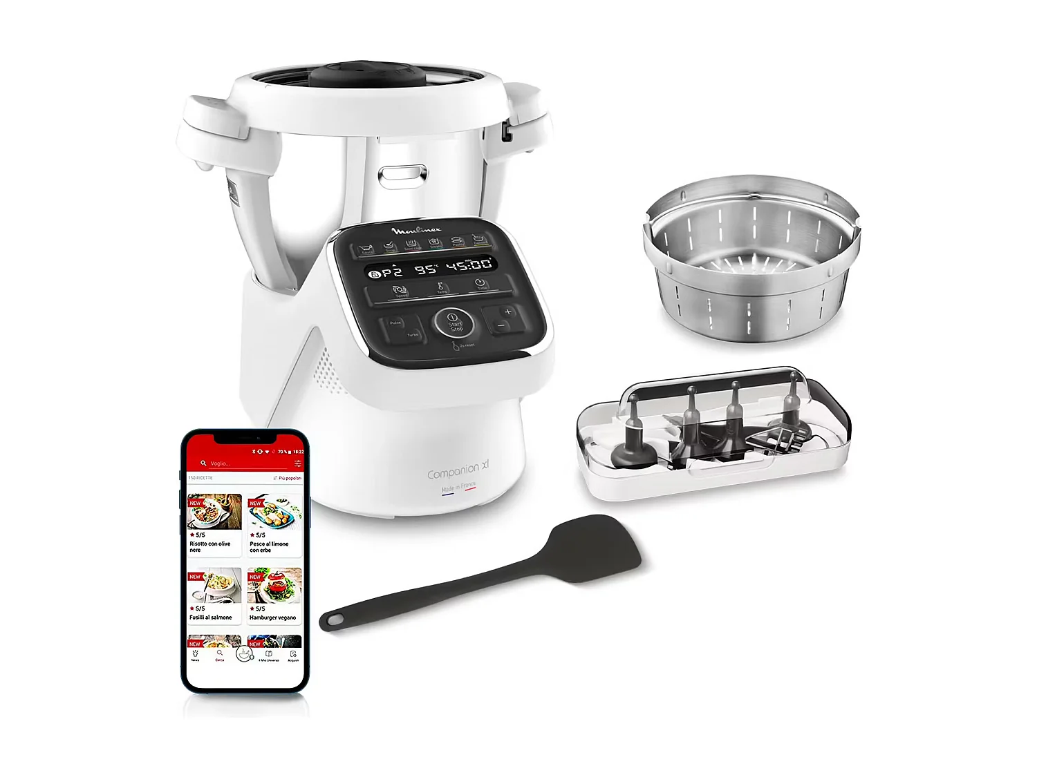 Wielofunkcyjny robot kuchenny Moulinex I-Companion XL 4,5L 1550W z Bluetooth, biały