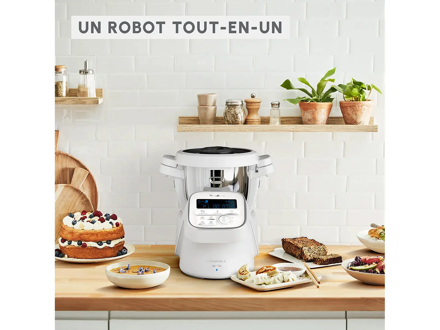 Wielofunkcyjny robot kuchenny Moulinex I-Companion XL 4,5L 1550W z Bluetooth, biały