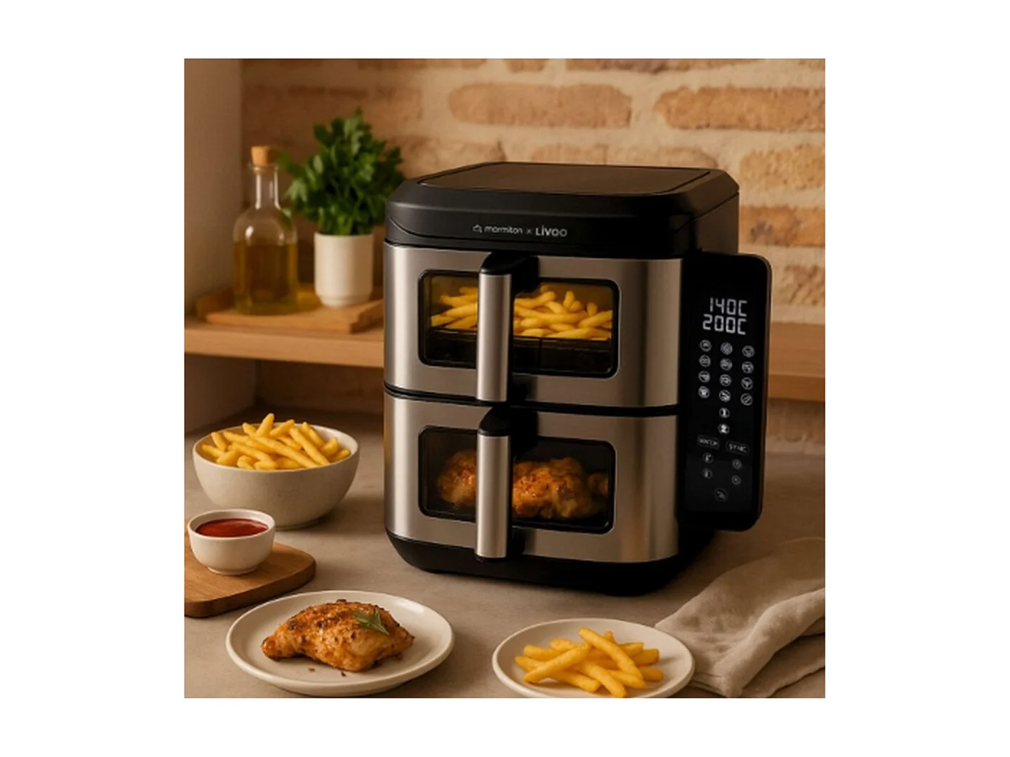 Livoo Friteuse sans huile 2 x 5.5l 2800w - DOC344CO