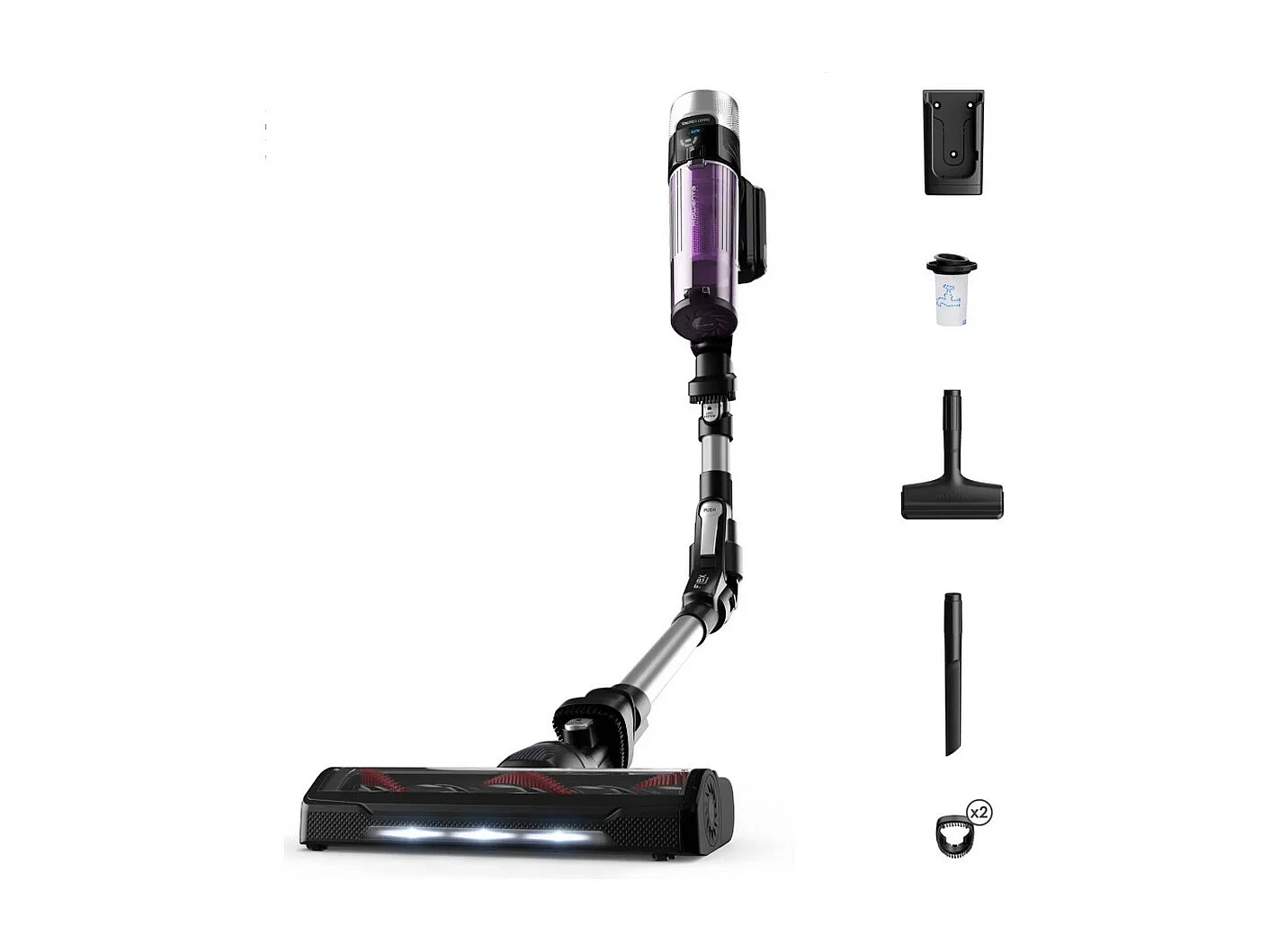 Rowenta Aspirateur balai 2 en 1 rechargeable 18v noir/violet - RH2037