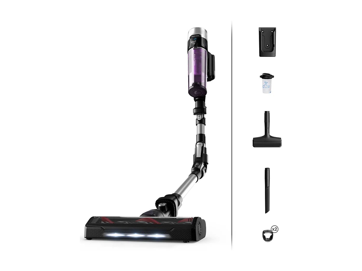 Rowenta Aspirateur balai 2 en 1 rechargeable 18v noir/violet - RH2037