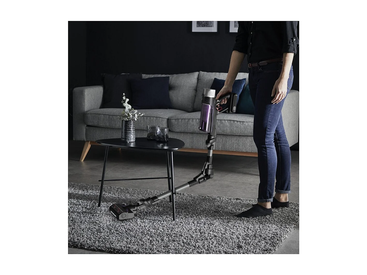 Rowenta Aspirateur balai 2 en 1 rechargeable 18v noir/violet - RH2037