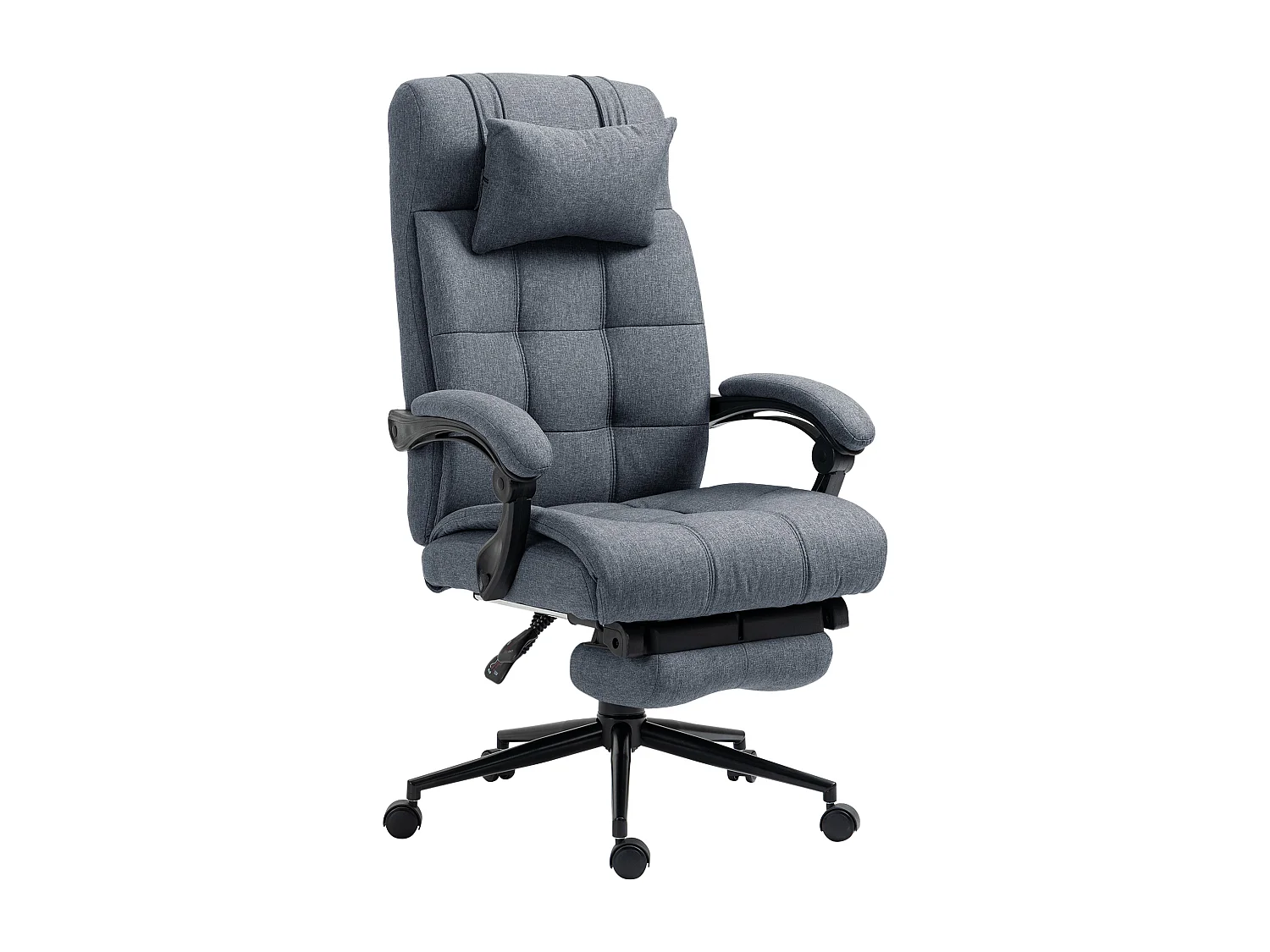 EasyComfort Sedia da Ufficio Ergonomica Reclinabile, Sedia Direzionale con Schiena Alta, Poltrona Ufficio con Poggiatesta e Poggiapiedi Estraibile, 6