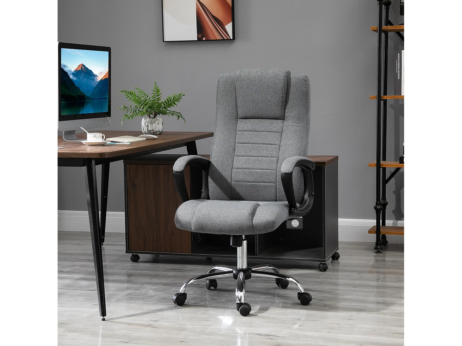 EasyComfort Sedia da Ufficio Presidenziale Ergonomica Basculante e Imbottita con Altezza e Inclinazione Regolabile, 62 x 76 x 110-119cm