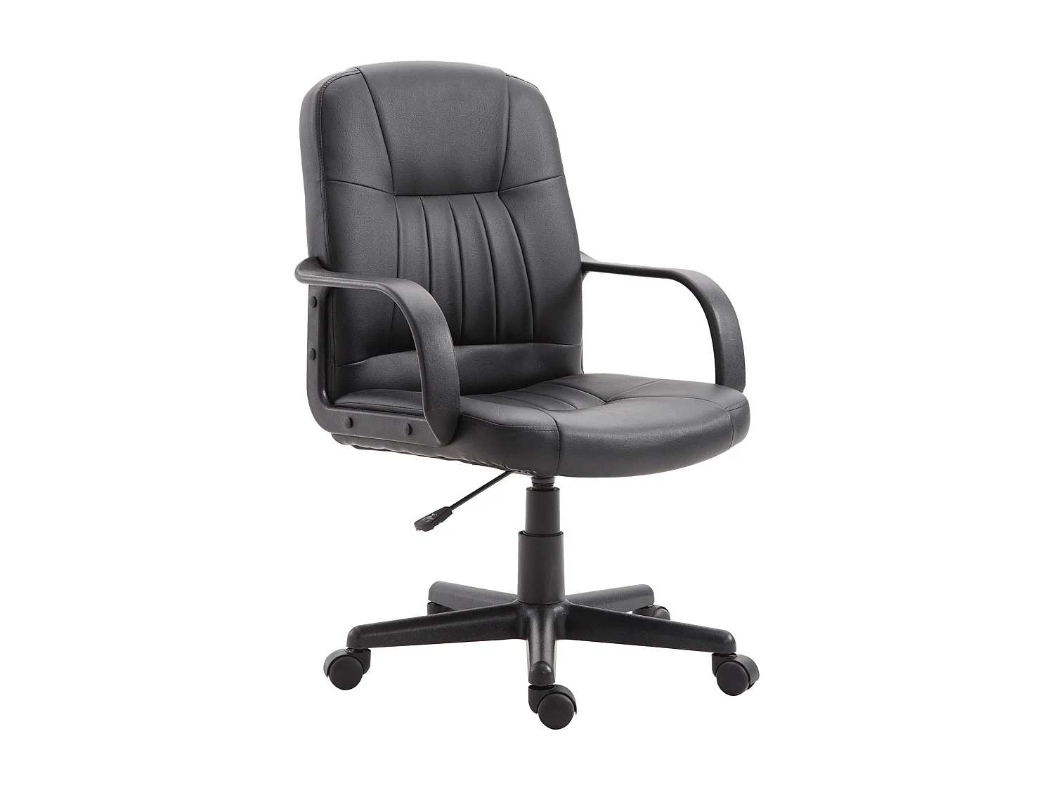 EasyComfort Sedia da Ufficio Ergonomica e Girevole, Poltrona da Ufficio con Altezza Regolabile in Similpelle 60x60x94-103cm Nero