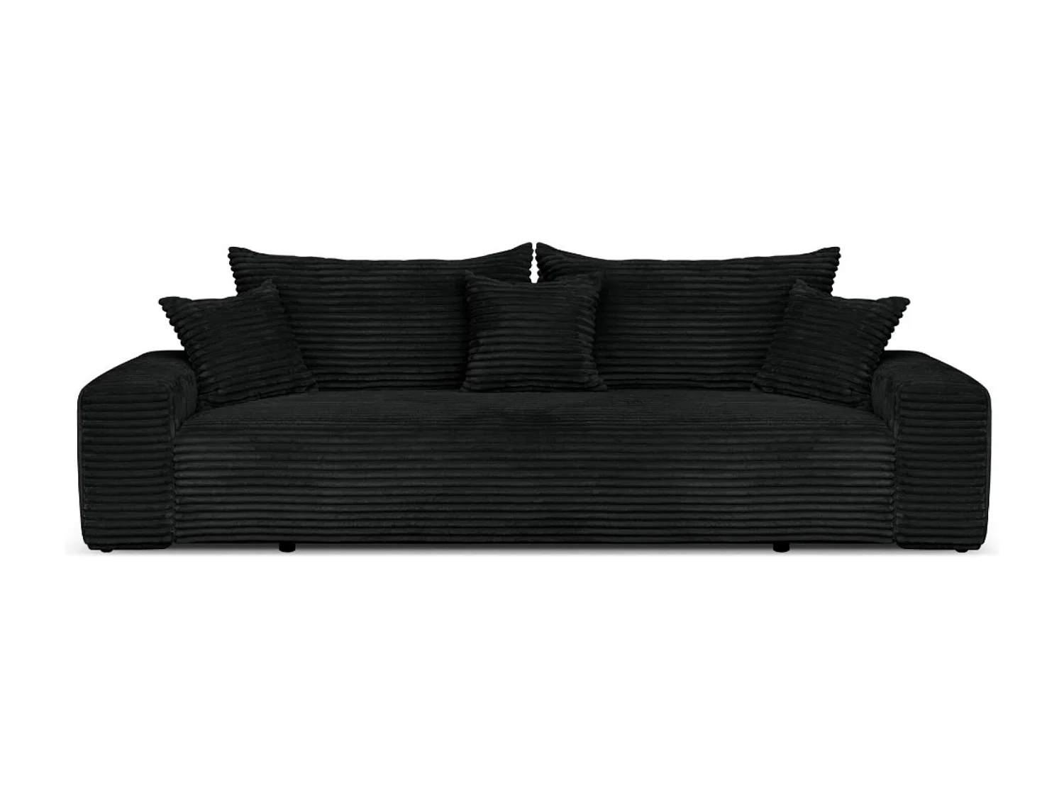 Sofa CORDO by Sofiland - Schlafsofa mit Bettkasten, Cord-Sofa 265x105 cm, Schwarz