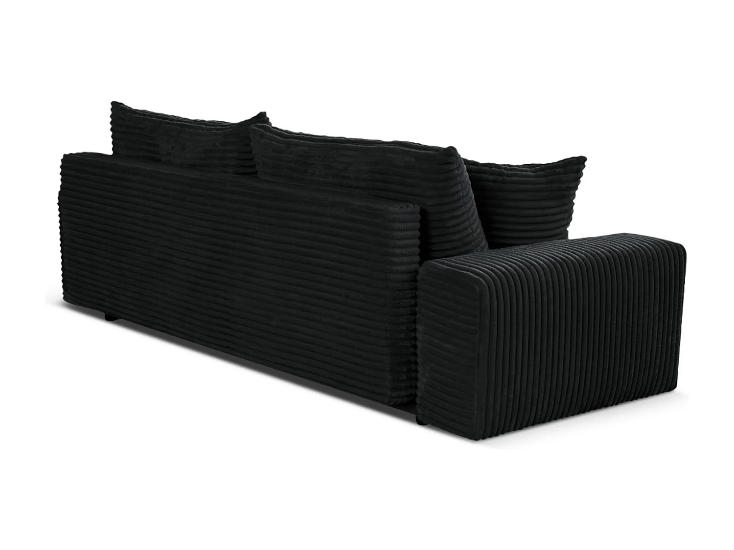 Sofa CORDO by Sofiland - Schlafsofa mit Bettkasten, Cord-Sofa 265x105 cm, Schwarz
