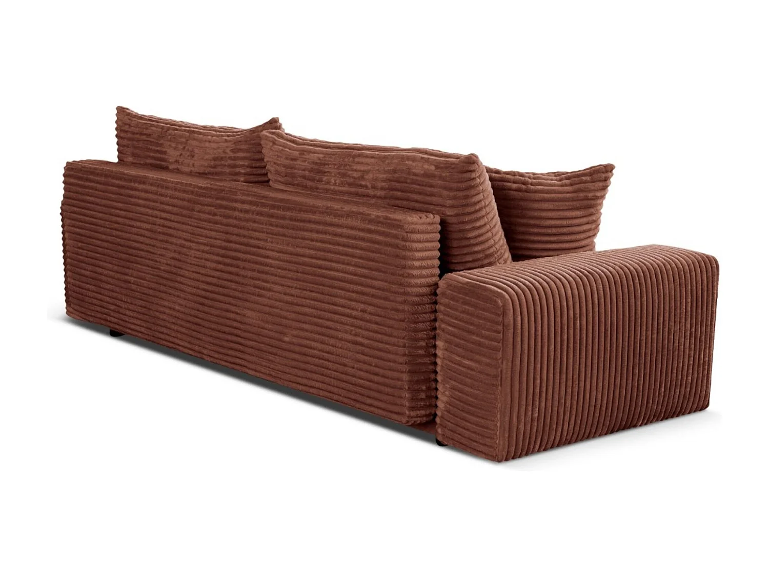 3-Sitzer-Schlafsofa 265 × 105 cm, ziegelrot, mit Stauraum, Stoff: Cord – Cordo
