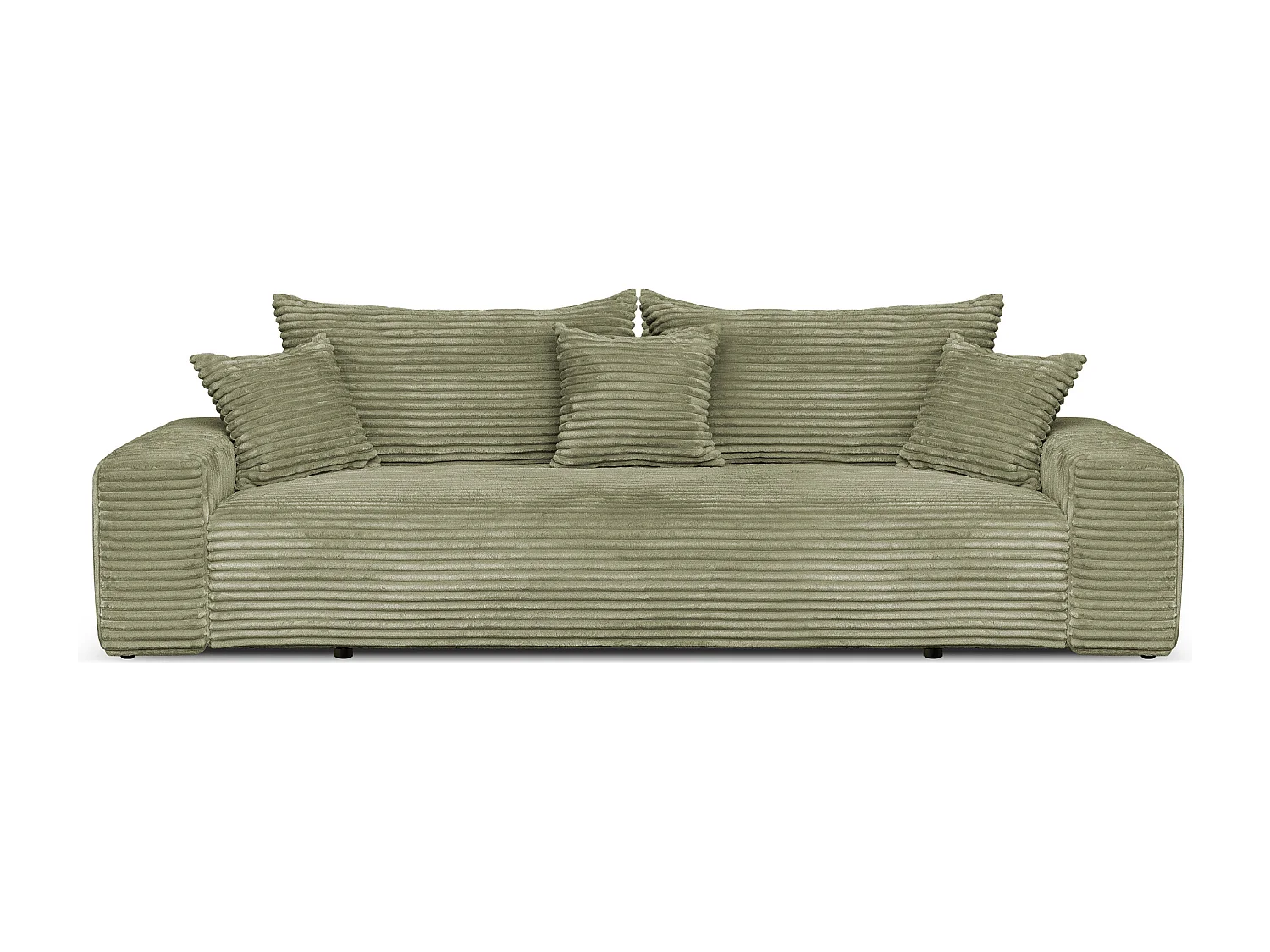 Sofa CORDO by Sofiland - Schlafsofa mit Bettkasten, Cord-Sofa 265x105 cm, Hellgrün 37