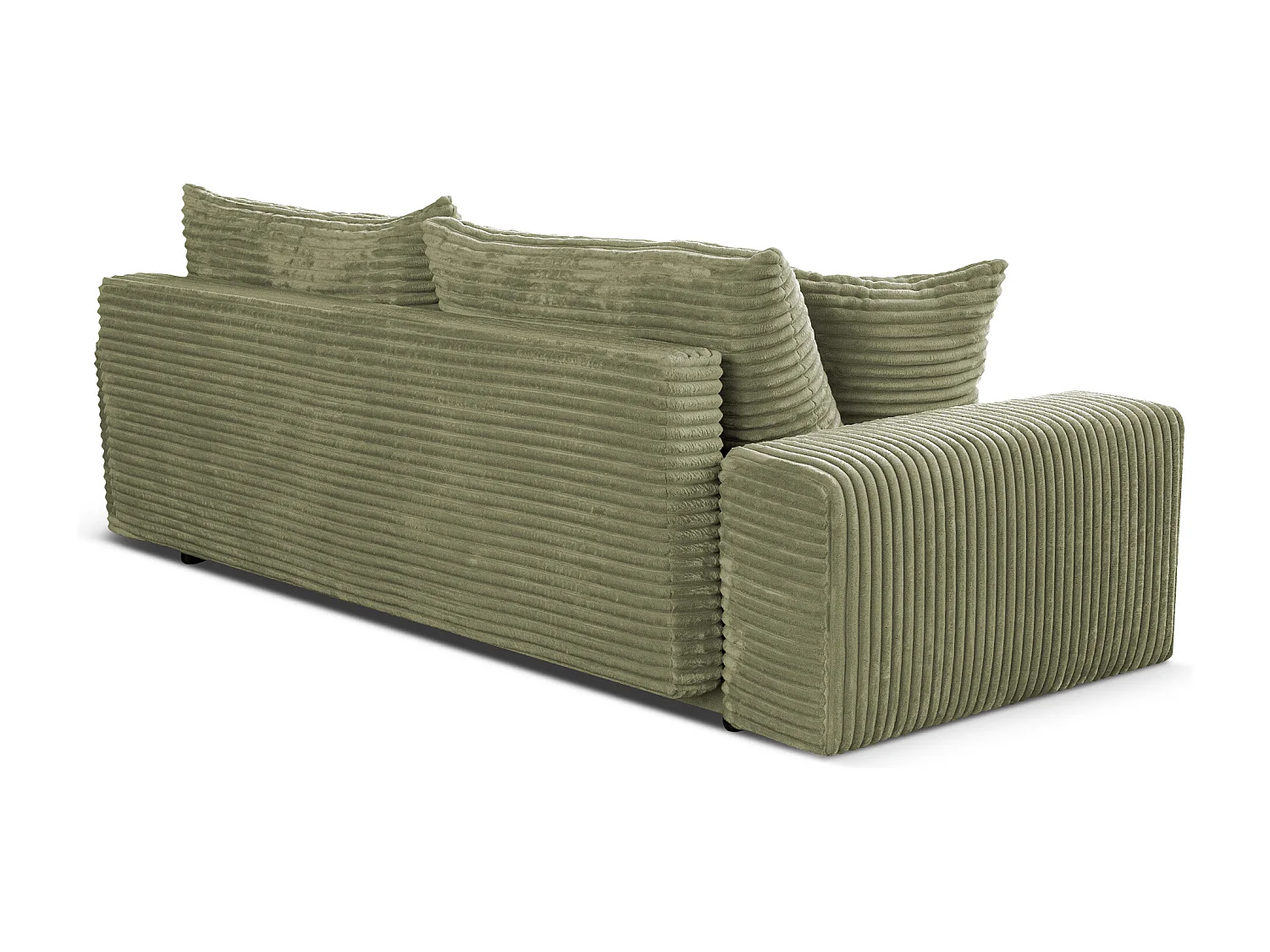 Sofa CORDO by Sofiland - Schlafsofa mit Bettkasten, Cord-Sofa 265x105 cm, Hellgrün 37