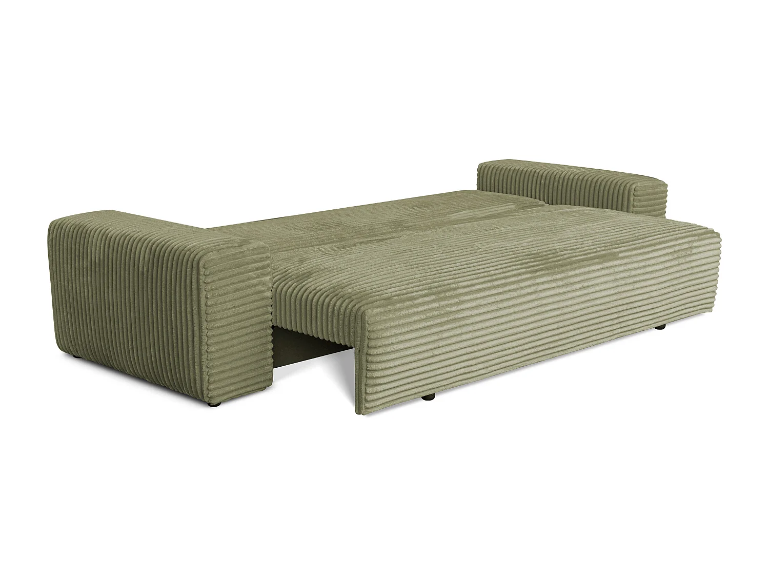 Sofa CORDO by Sofiland - Schlafsofa mit Bettkasten, Cord-Sofa 265x105 cm, Hellgrün 37