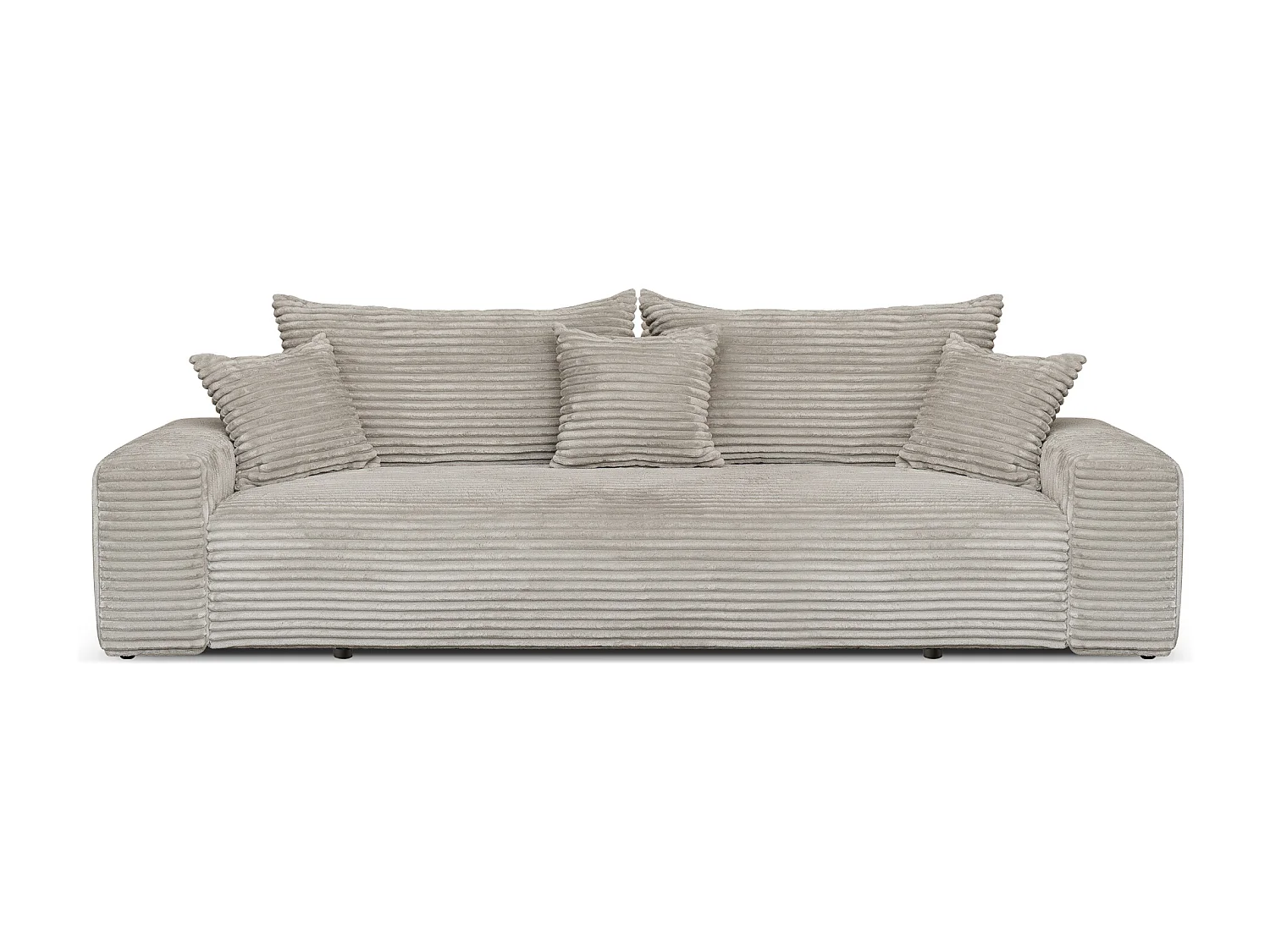 Sofa CORDO by Sofiland - Schlafsofa mit Bettkasten, Cord-Sofa 265x105 cm, Beige 83