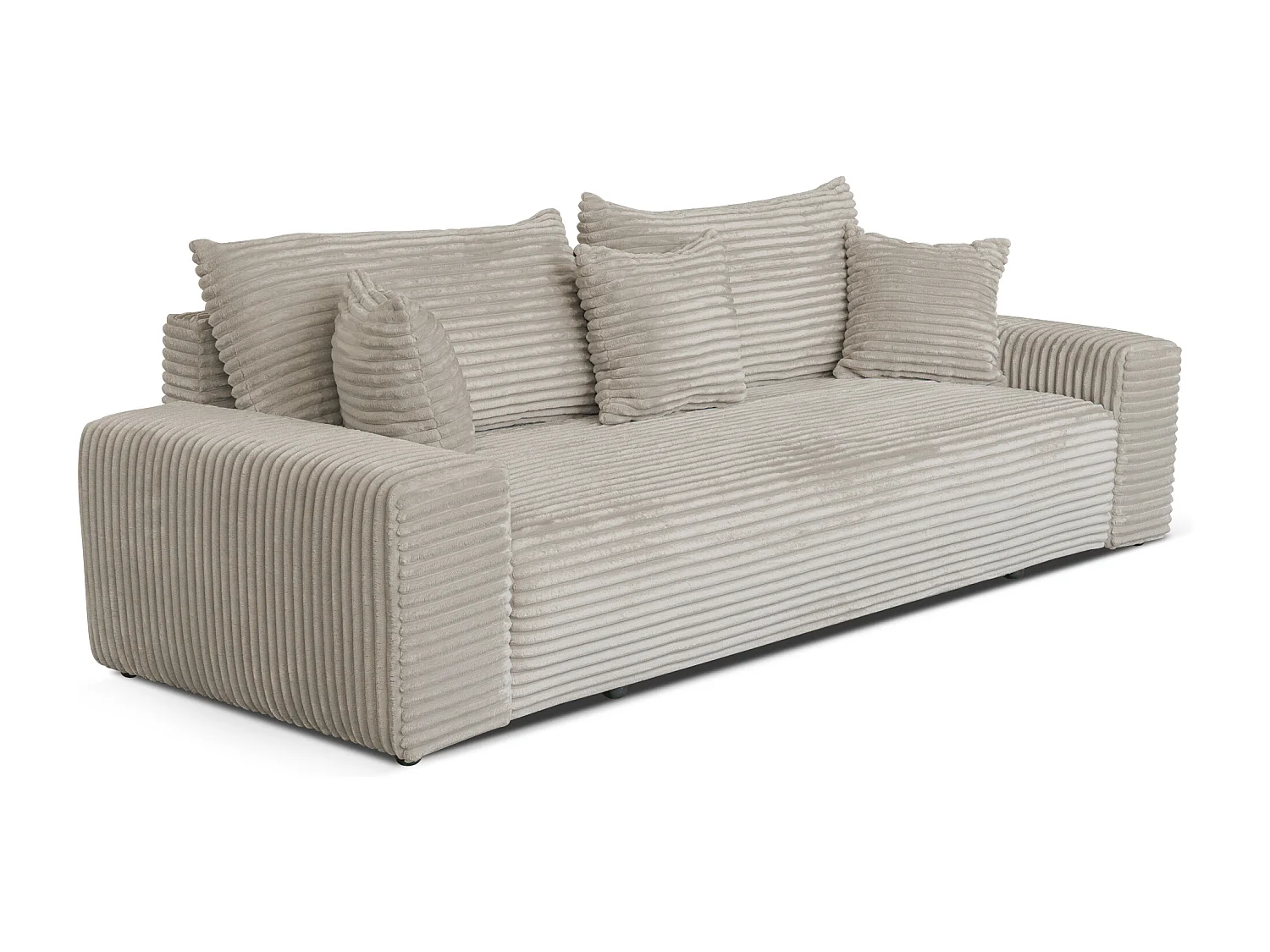 Sofa CORDO by Sofiland - Schlafsofa mit Bettkasten, Cord-Sofa 265x105 cm, Beige 83