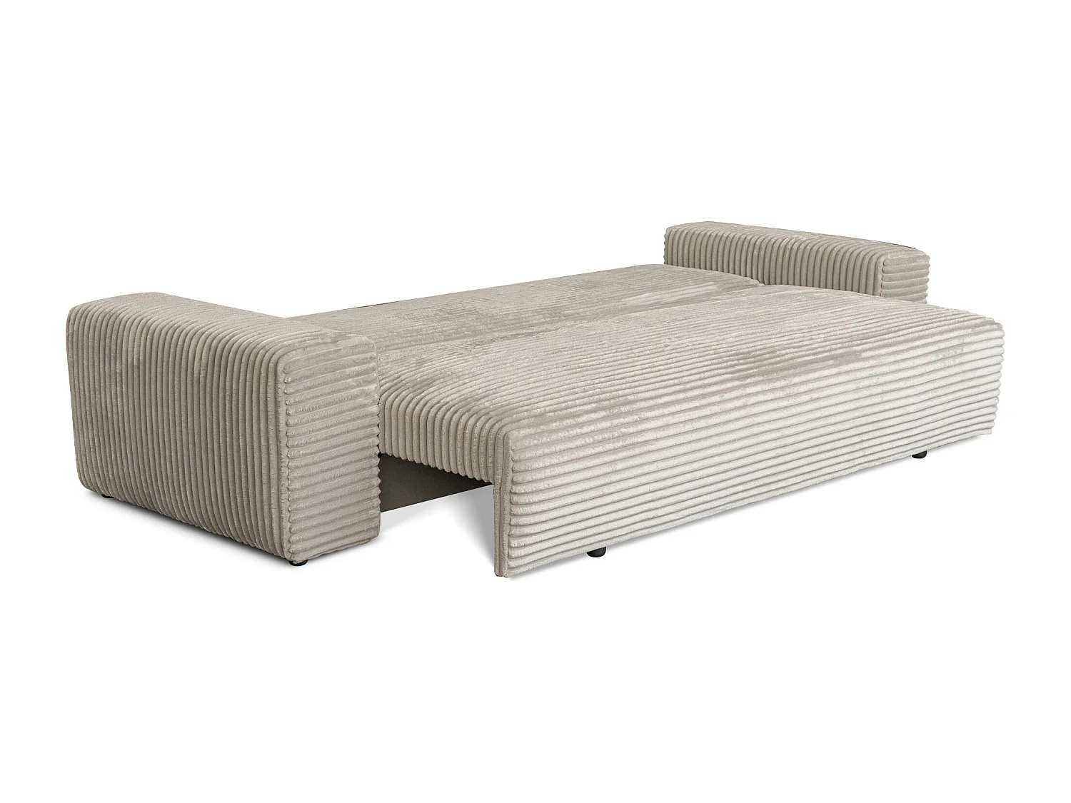 Sofa CORDO by Sofiland - Schlafsofa mit Bettkasten, Cord-Sofa 265x105 cm, Beige 83