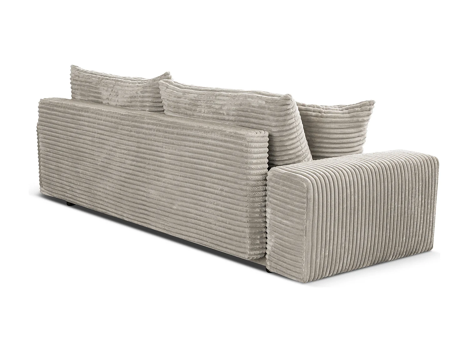 Sofa CORDO by Sofiland - Schlafsofa mit Bettkasten, Cord-Sofa 265x105 cm, Beige 83