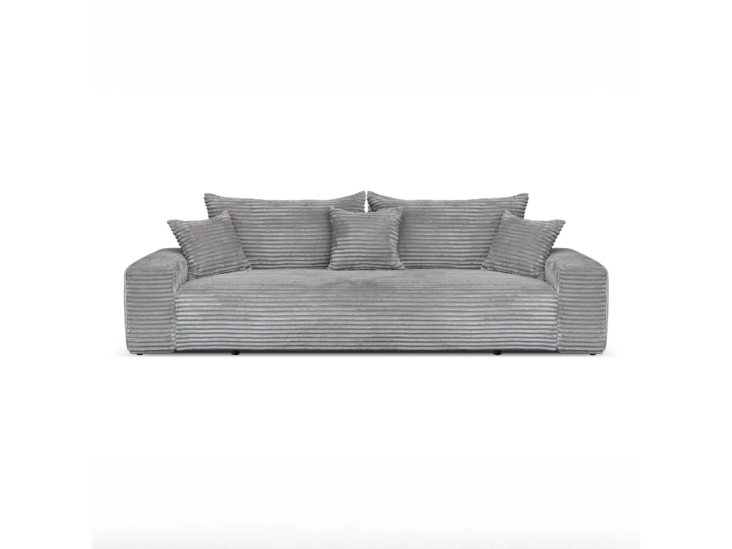 3-Sitzer-Schlafsofa 265 × 105 cm Hellgrau mit Stauraum, Stoff: hellgrauer Cord – Cordo