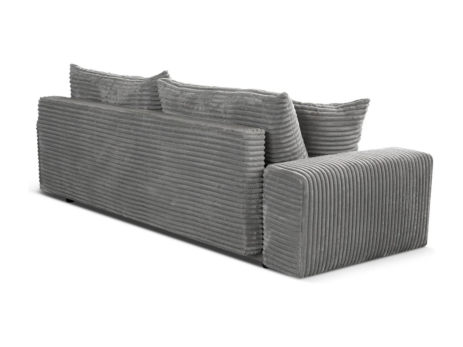 3-Sitzer-Schlafsofa 265 × 105 cm Hellgrau mit Stauraum, Stoff: hellgrauer Cord – Cordo