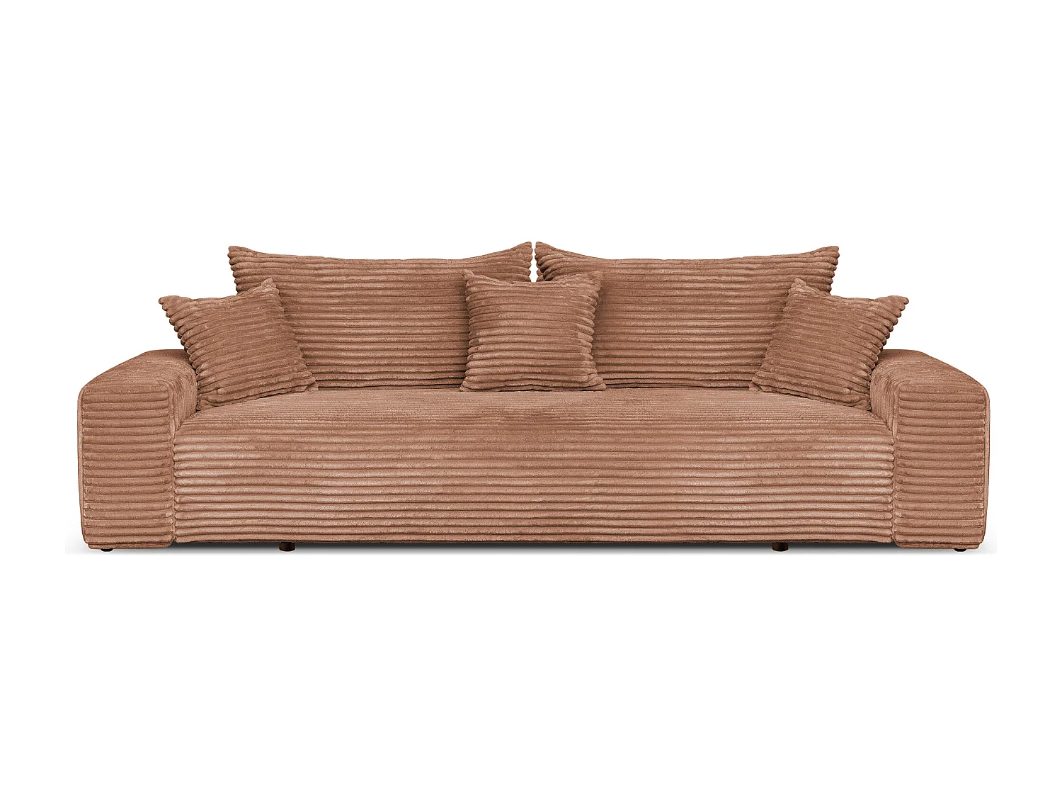 Sofa CORDO by Sofiland - Schlafsofa mit Bettkasten, Cord-Sofa 265x105 cm, Hellbraun 56
