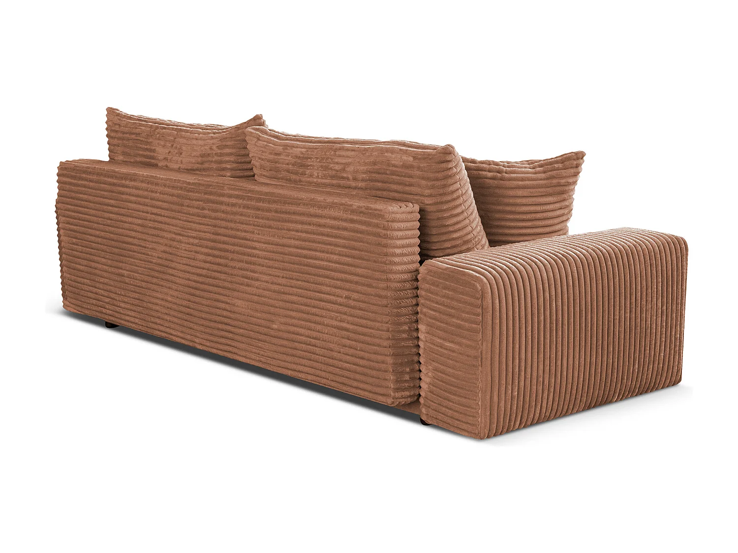 Sofa CORDO by Sofiland - Schlafsofa mit Bettkasten, Cord-Sofa 265x105 cm, Hellbraun 56