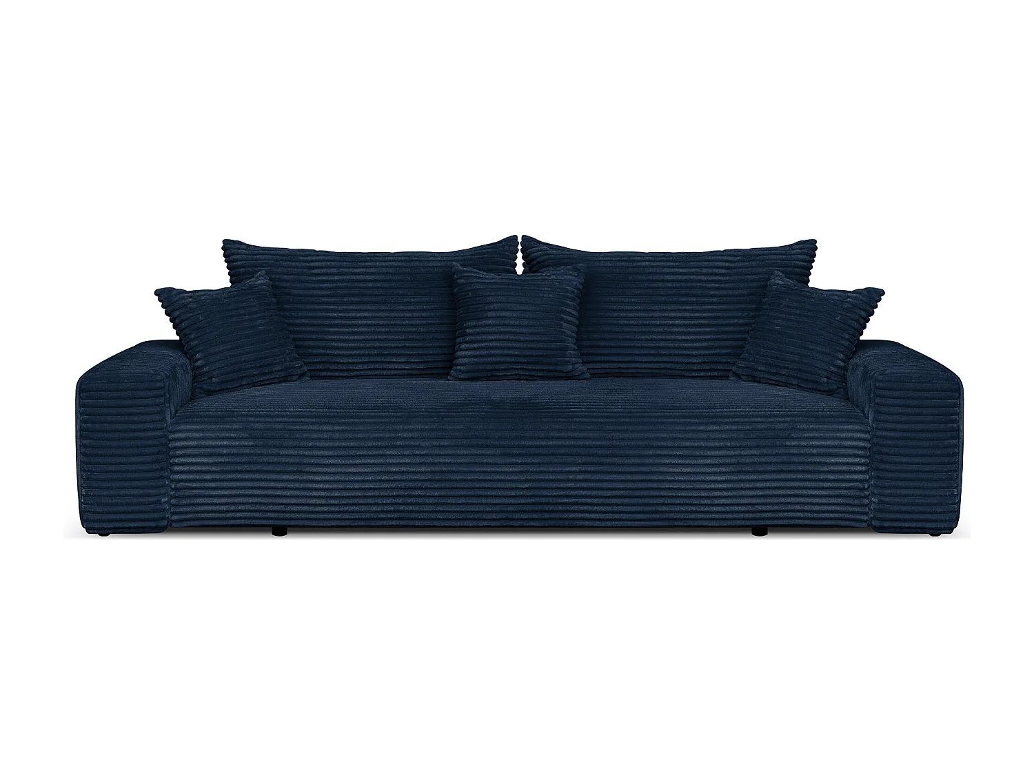 Sofa CORDO by Sofiland - Schlafsofa mit Bettkasten, Cord-Sofa 265x105 cm, Marineblau 77