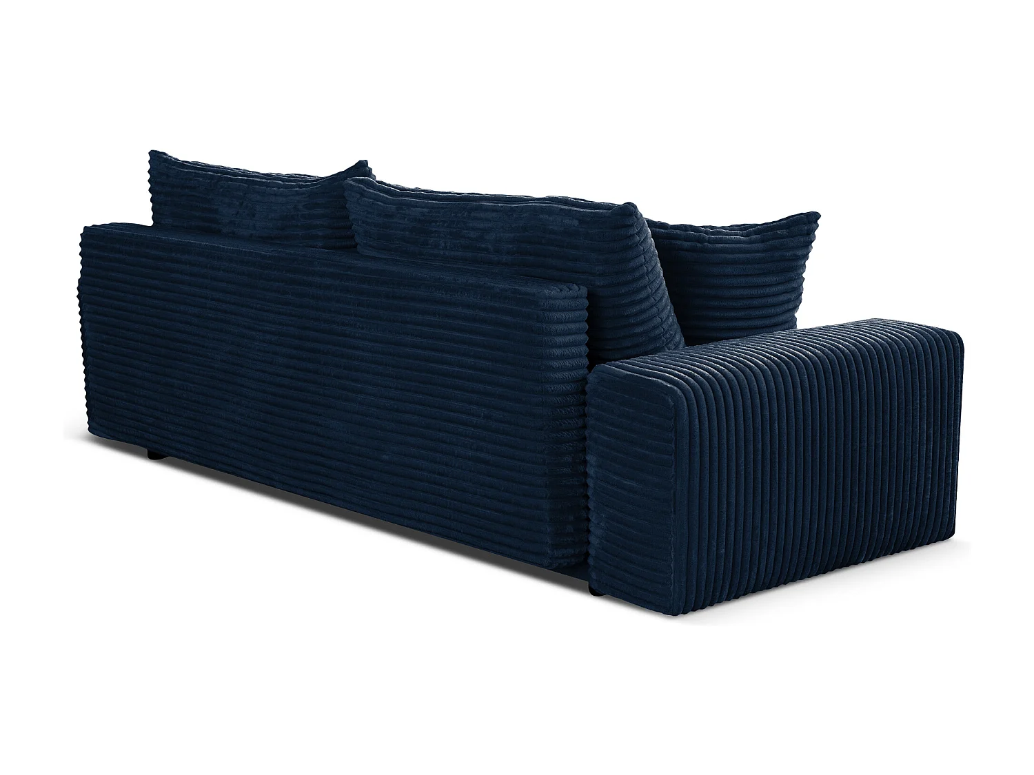 Sofa CORDO by Sofiland - Schlafsofa mit Bettkasten, Cord-Sofa 265x105 cm, Marineblau 77