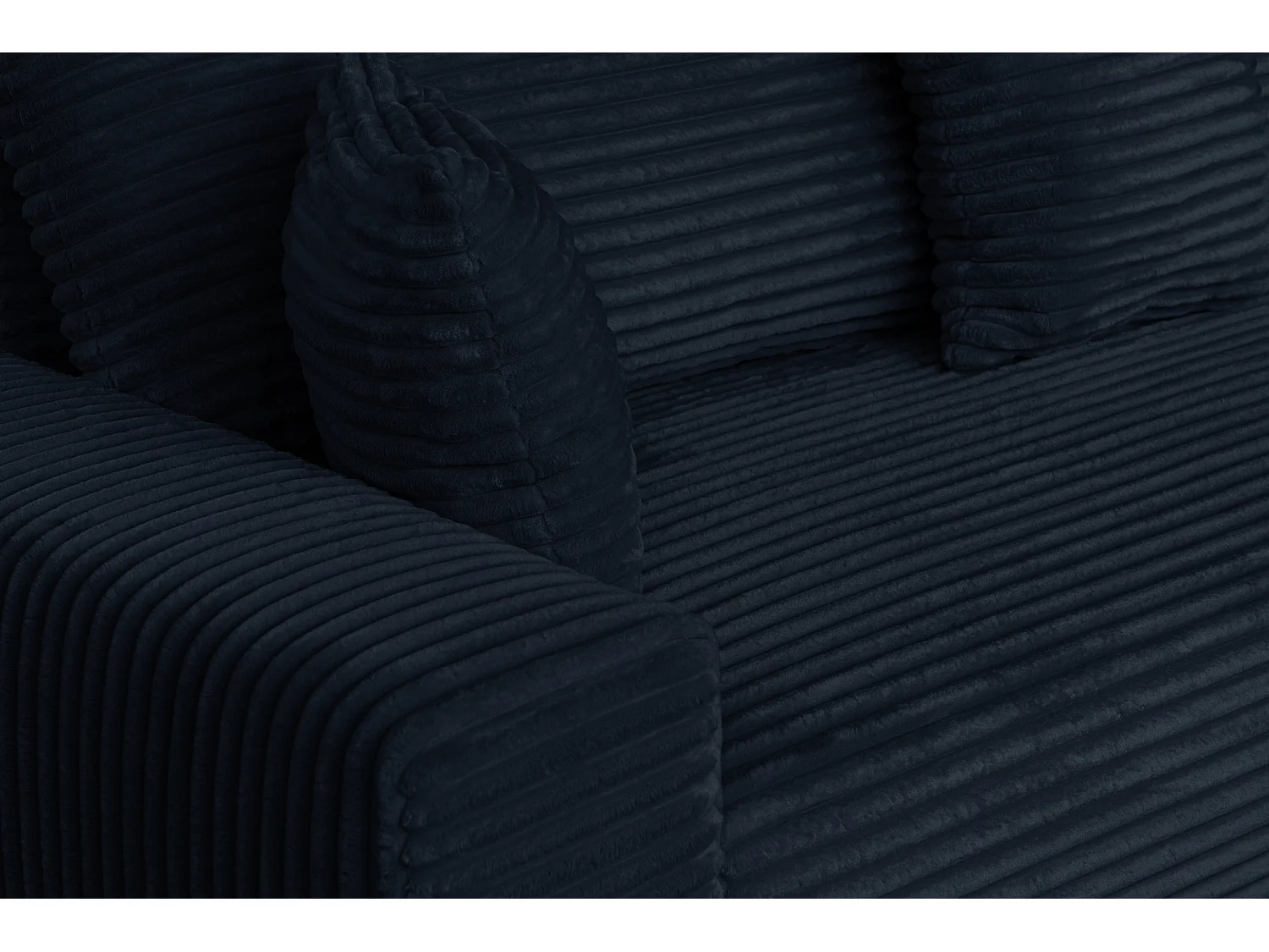 Sofa CORDO by Sofiland - Schlafsofa mit Bettkasten, Cord-Sofa 265x105 cm, Marineblau 77